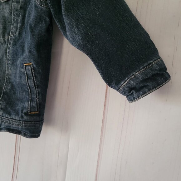 The Children’s Place Lined Denim Jean Jacket, Girl 4T, Snap Front Closure, Lined - Picture 2 of 15